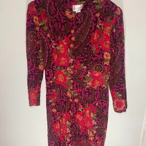 Success Dress Vintage Multicolored Pattern Dress